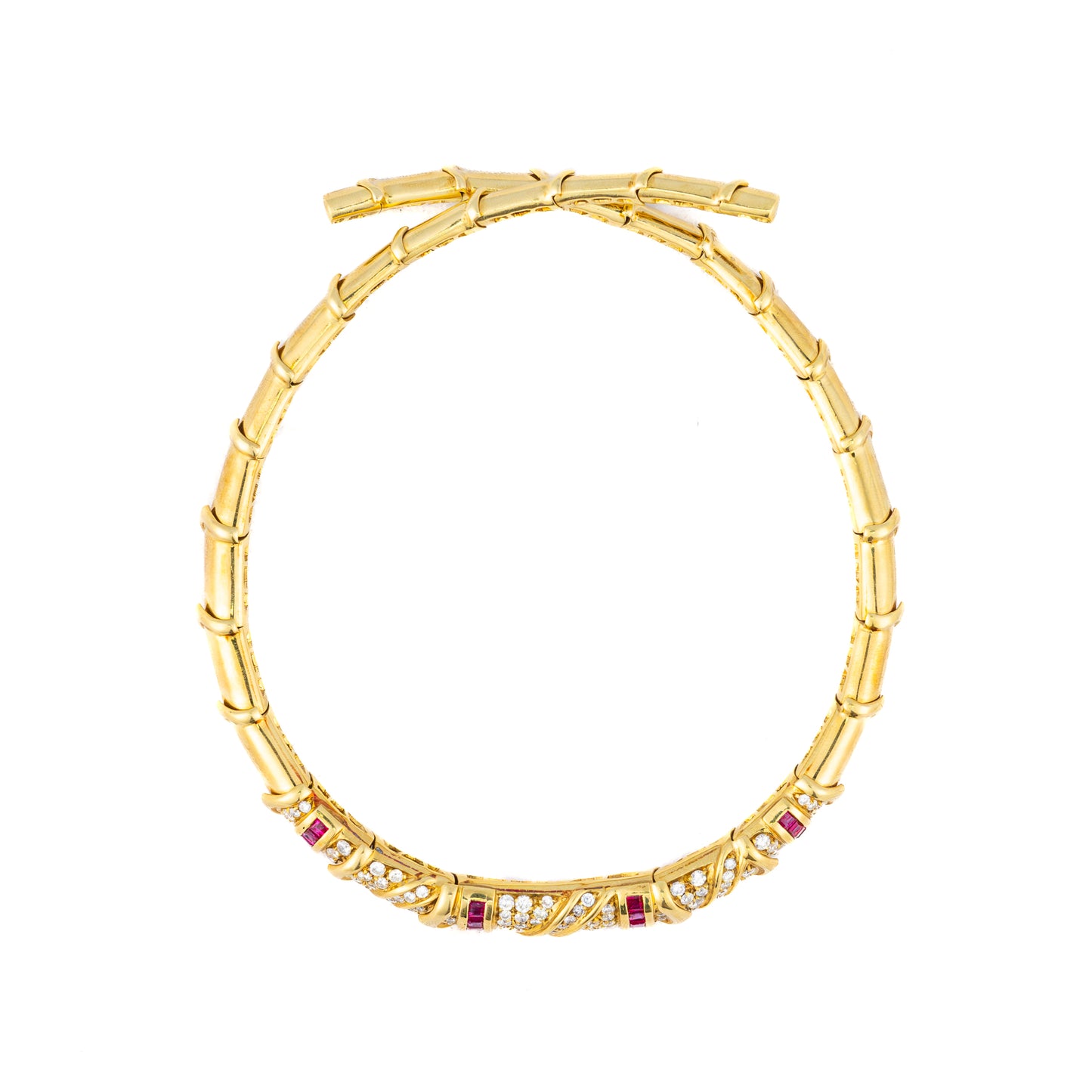 Ruby and Diamond Gold Choker Necklace
