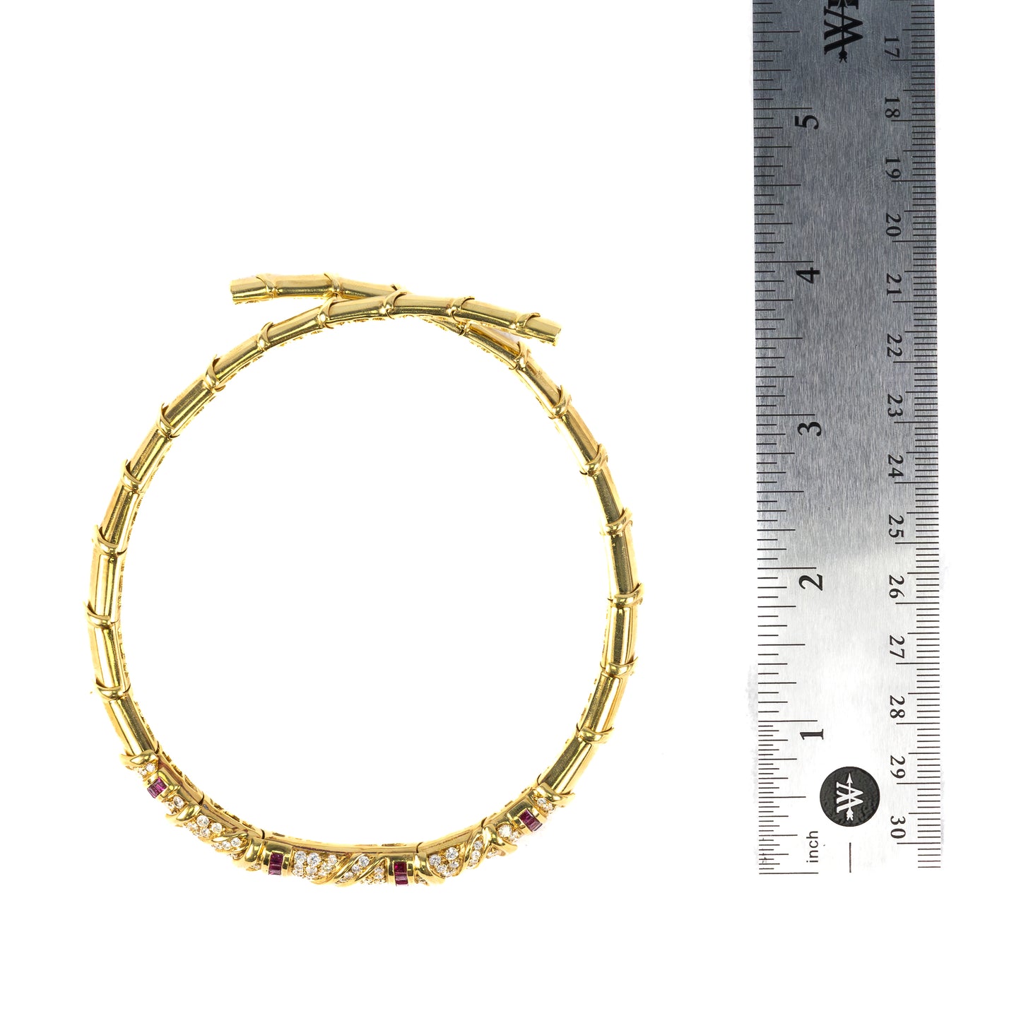 Ruby and Diamond Gold Choker Necklace