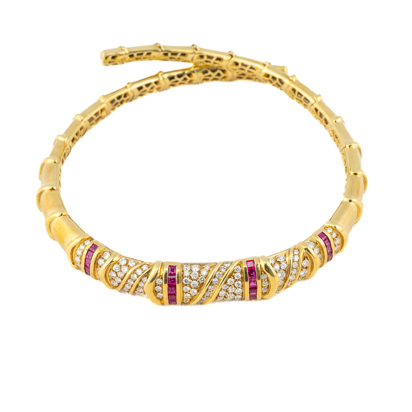 Ruby and Diamond Gold Choker Necklace