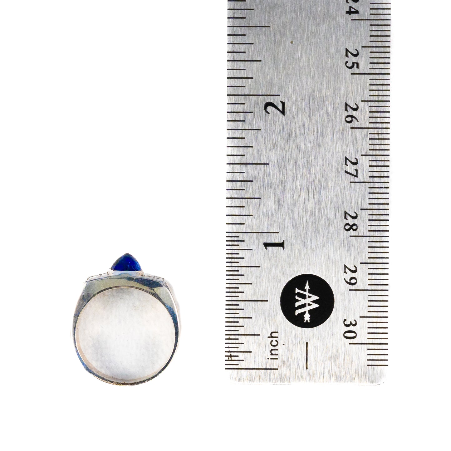 Cabochon Sapphire and Diamond Platinum Ring