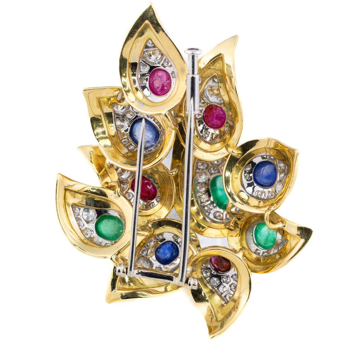 Bulgari Multi-Gemstone and Diamond Floral Brooch
