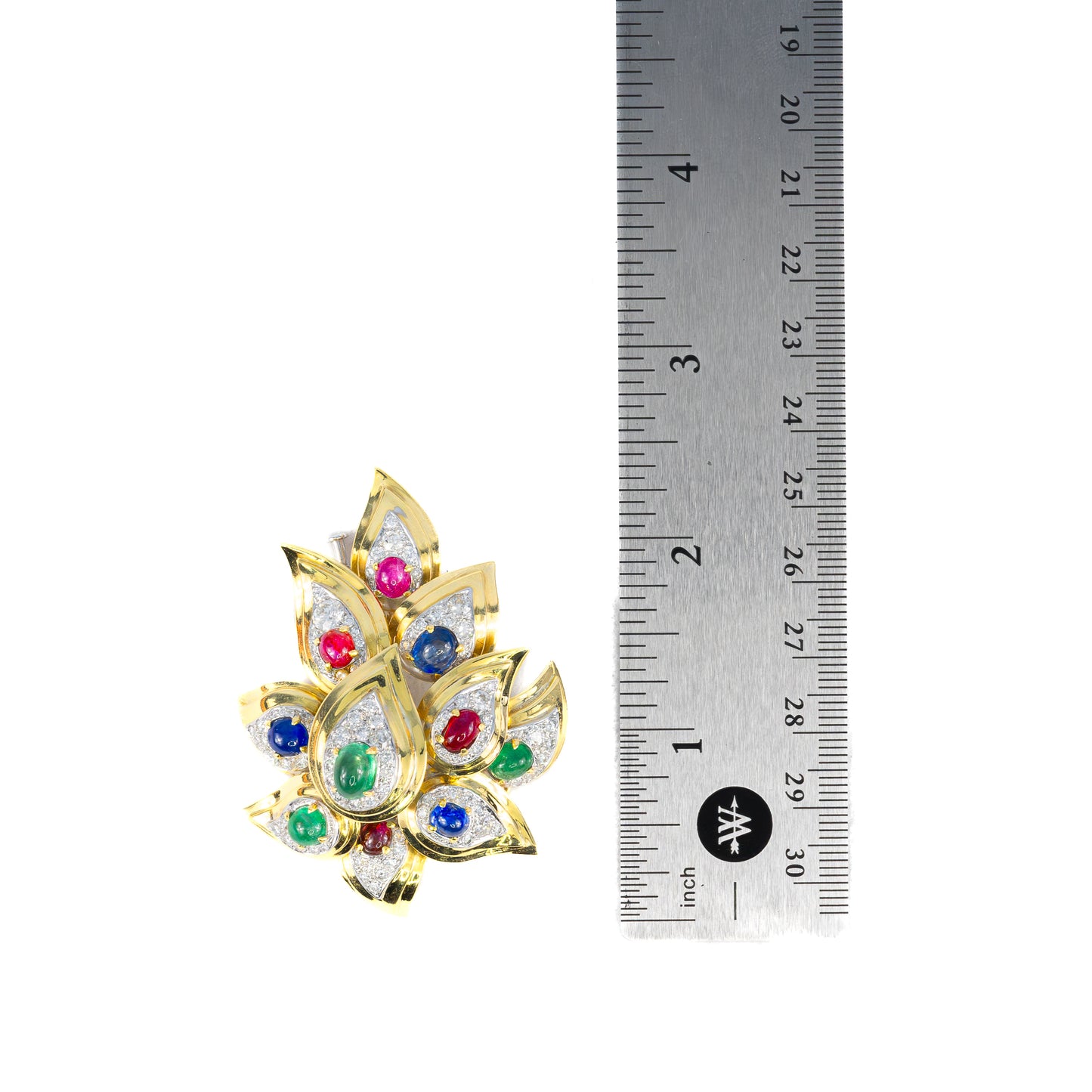 Bulgari Multi-Gemstone and Diamond Floral Brooch