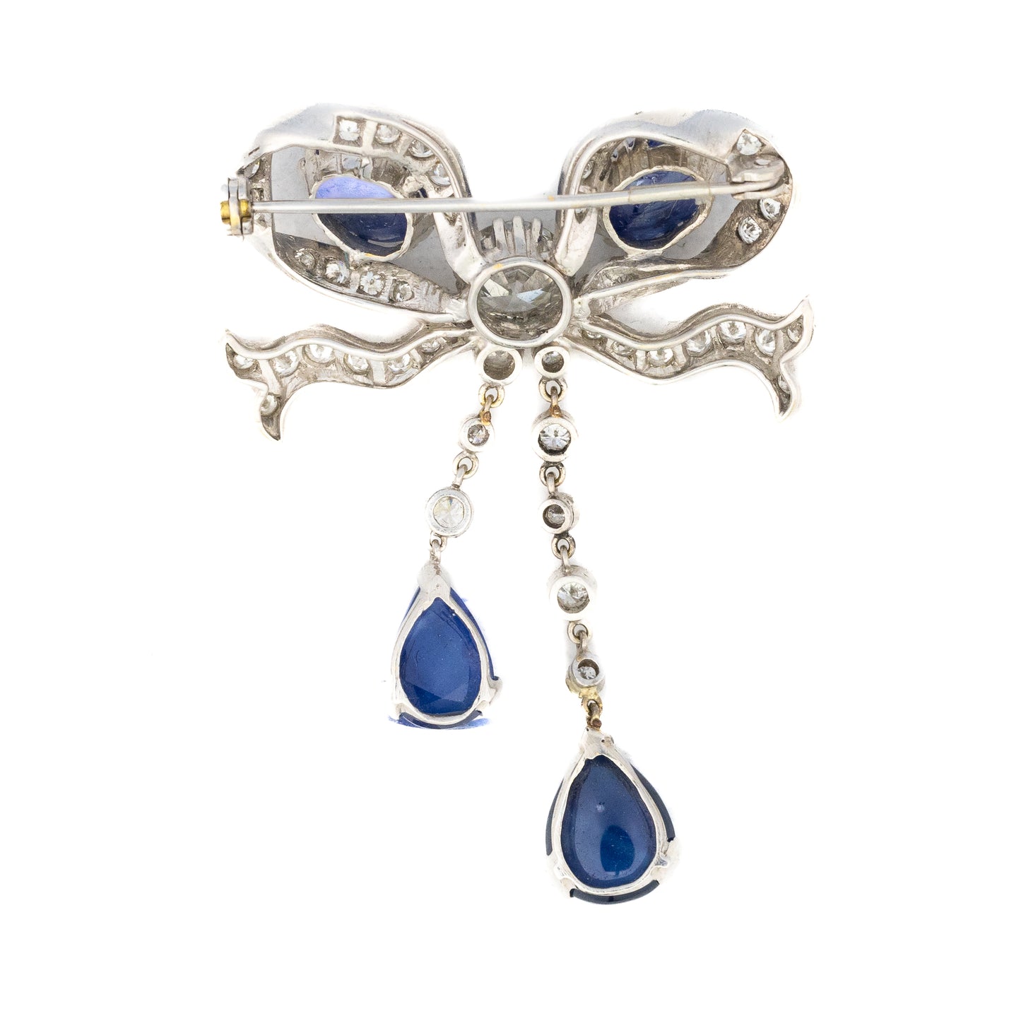 Antique Sapphire and Diamond Bow Brooch