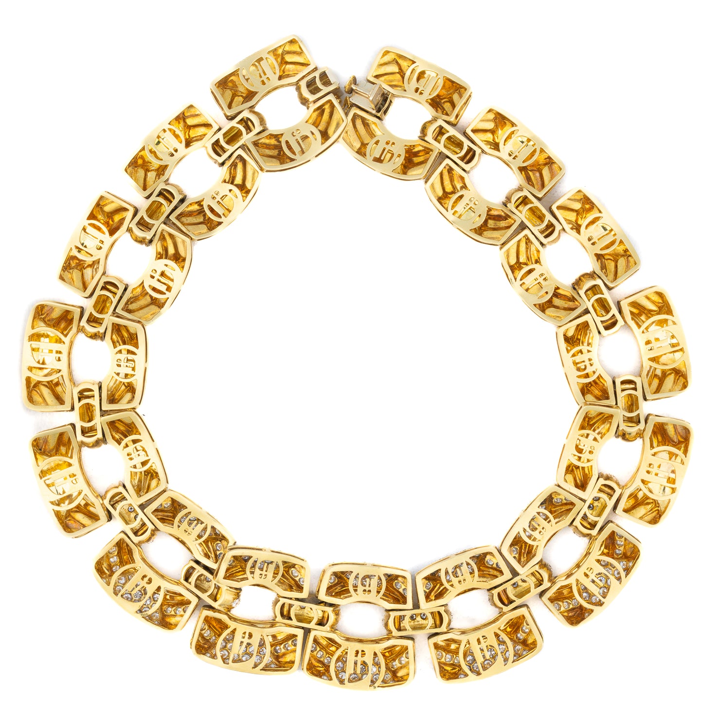Gold and Diamond Link Necklace