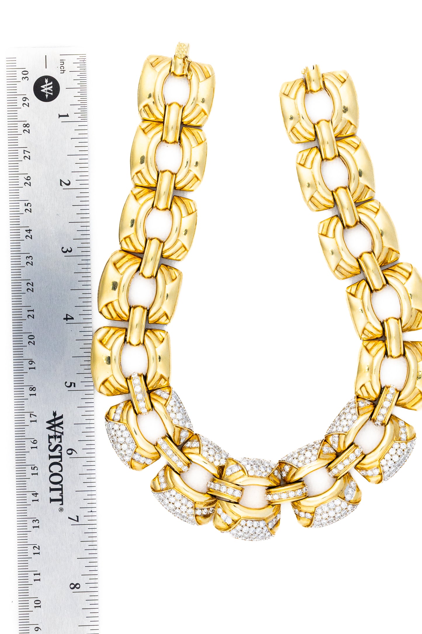 Gold and Diamond Link Necklace