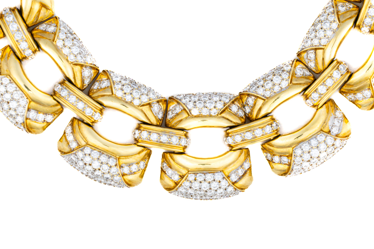 Gold and Diamond Link Necklace
