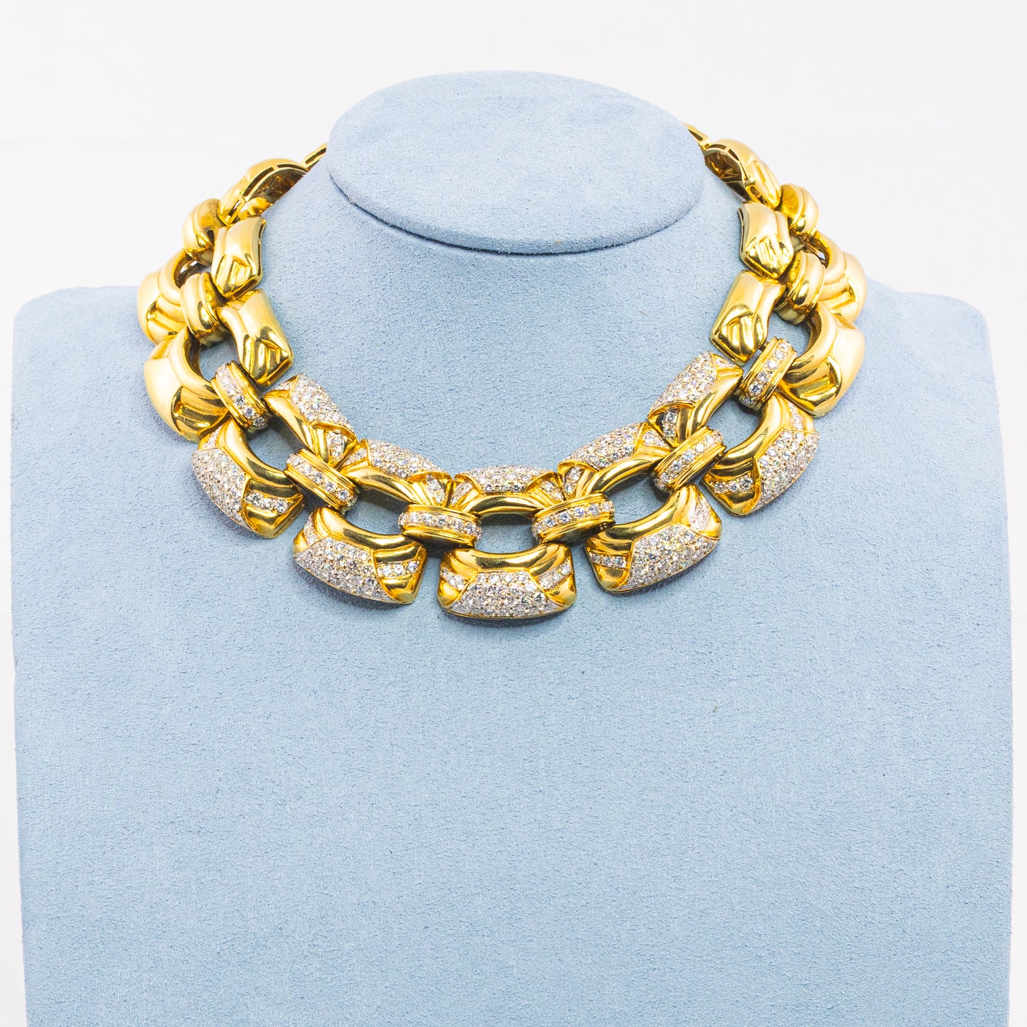 Gold and Diamond Link Necklace