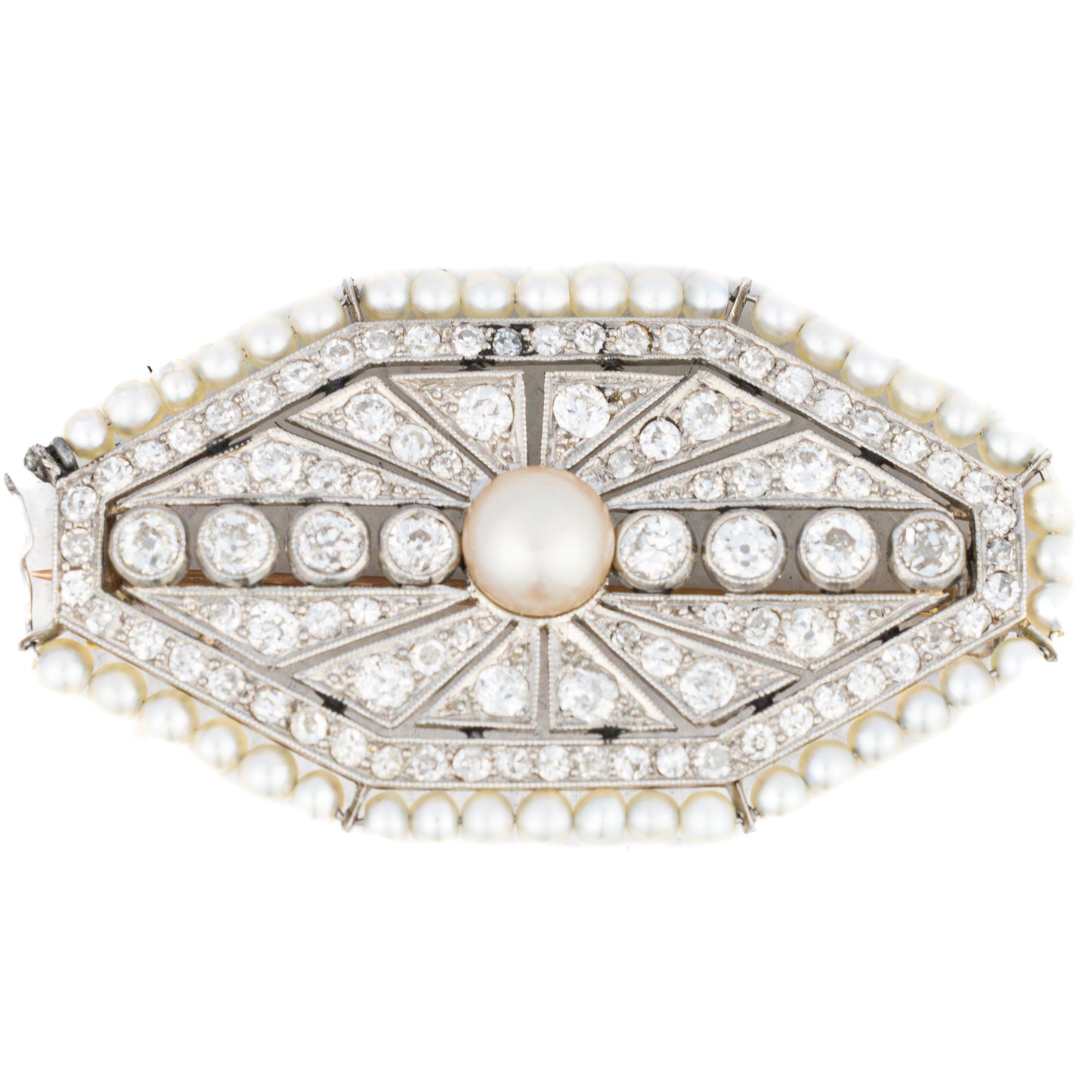 Antique Pearl and Diamond Brooch