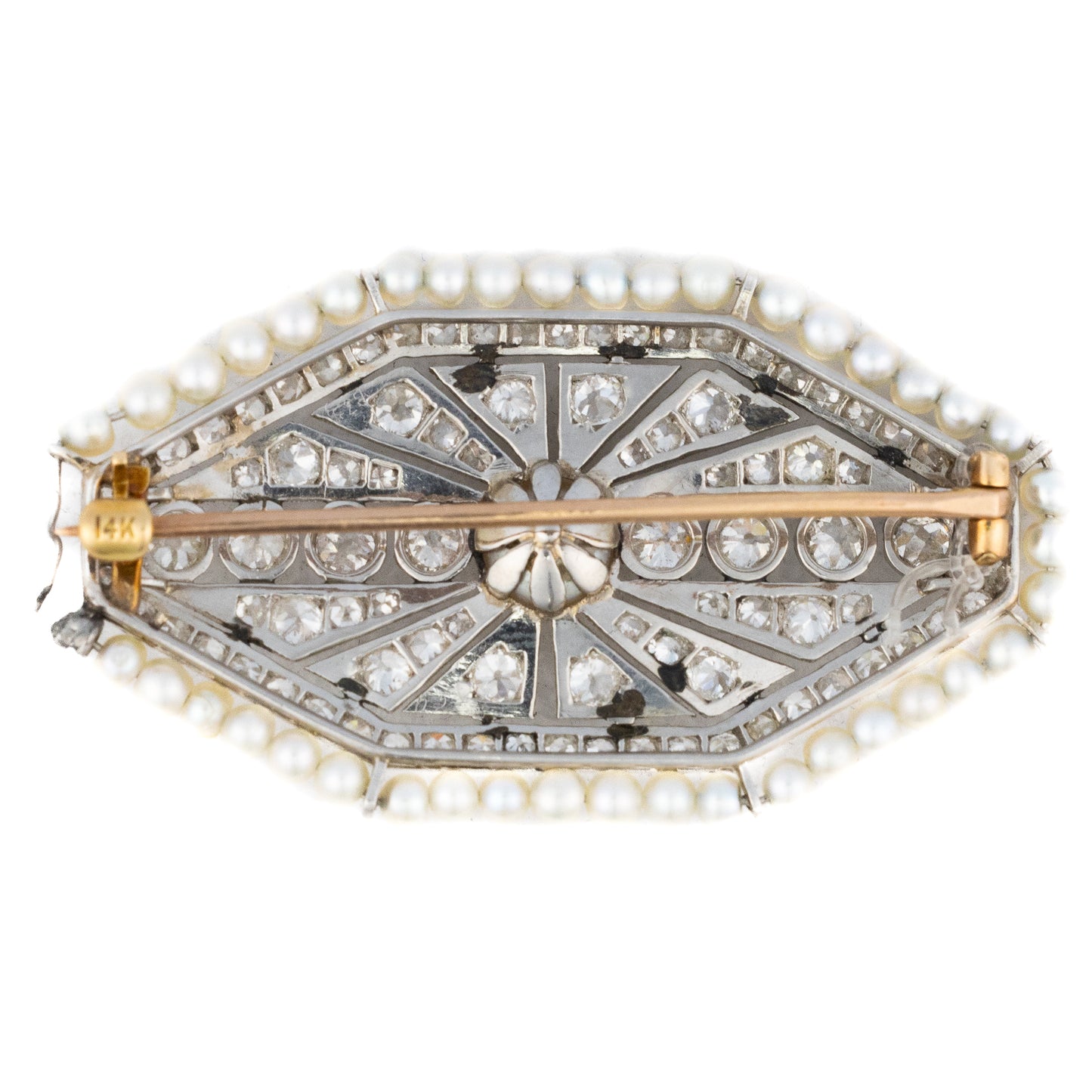 Antique Pearl and Diamond Brooch