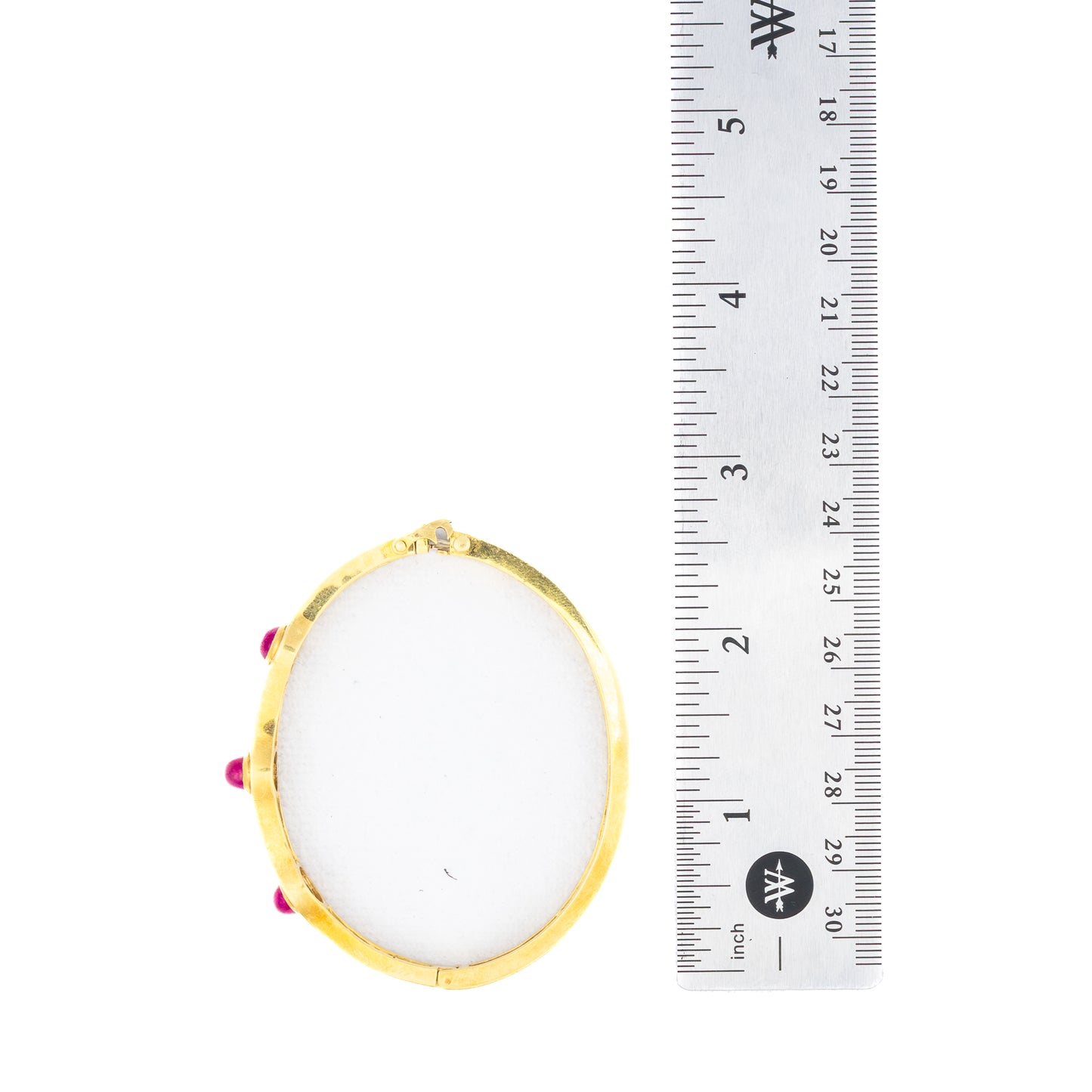 Cabochon Ruby & Diamond Gold Bangle