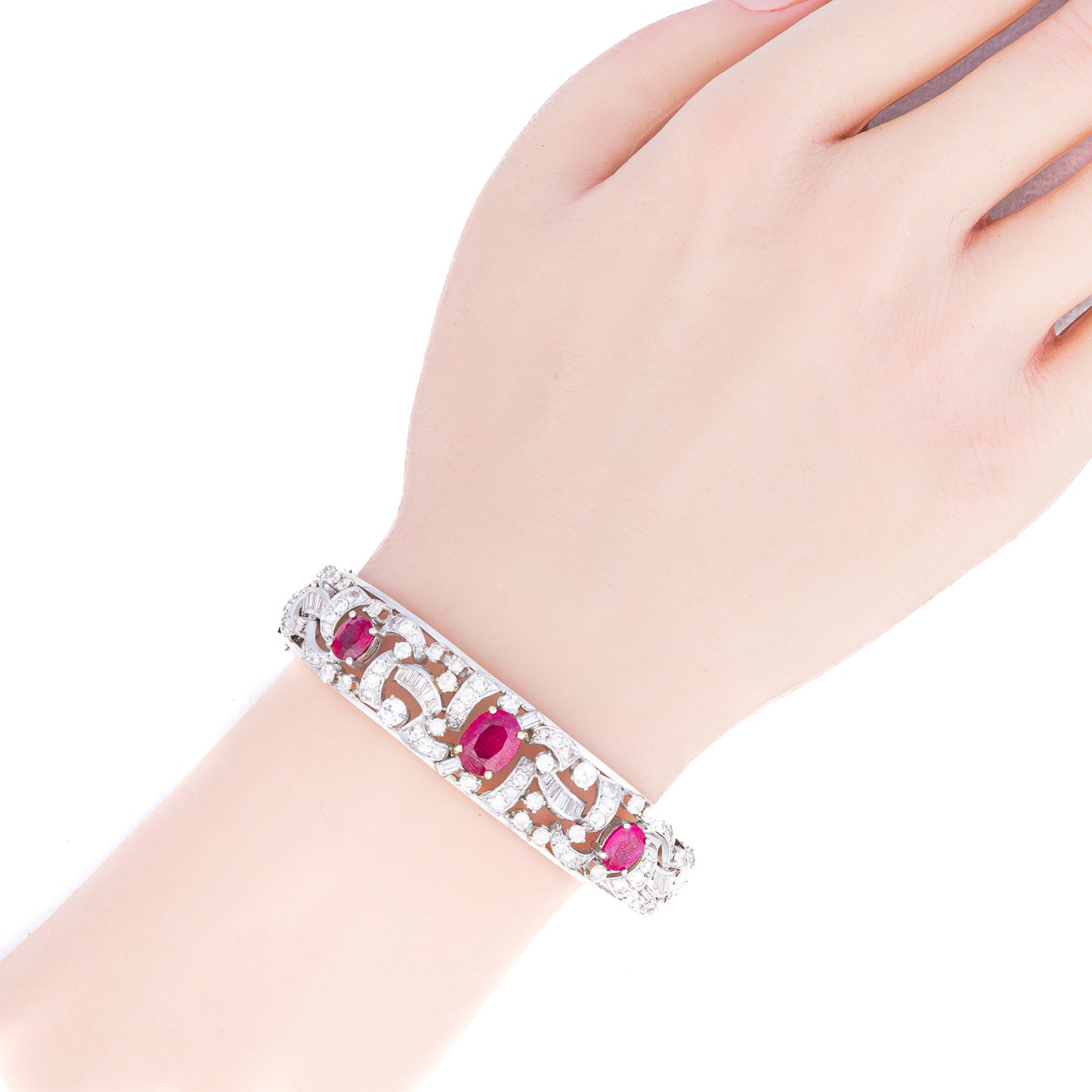 Ruby and Diamond Bangle Bracelet