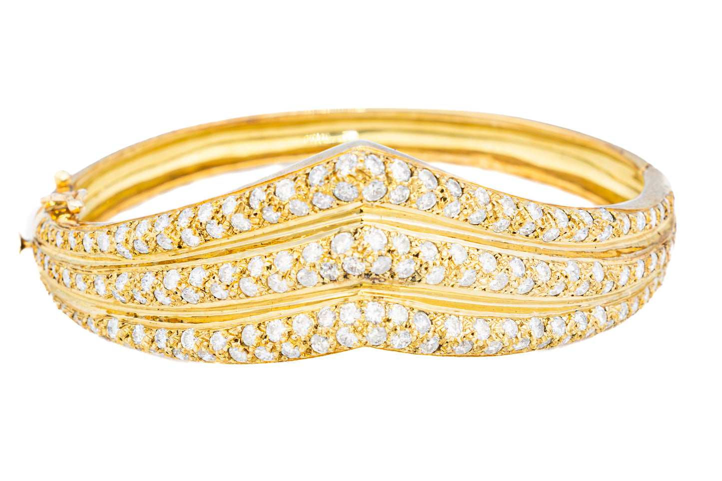 Vintage Diamond Gold Bangle Bracelet