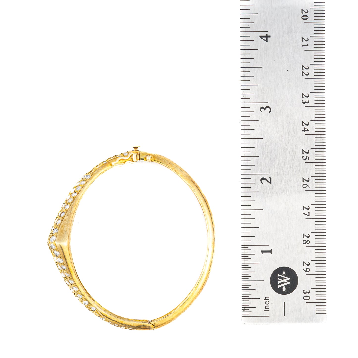 Vintage Diamond Gold Bangle Bracelet