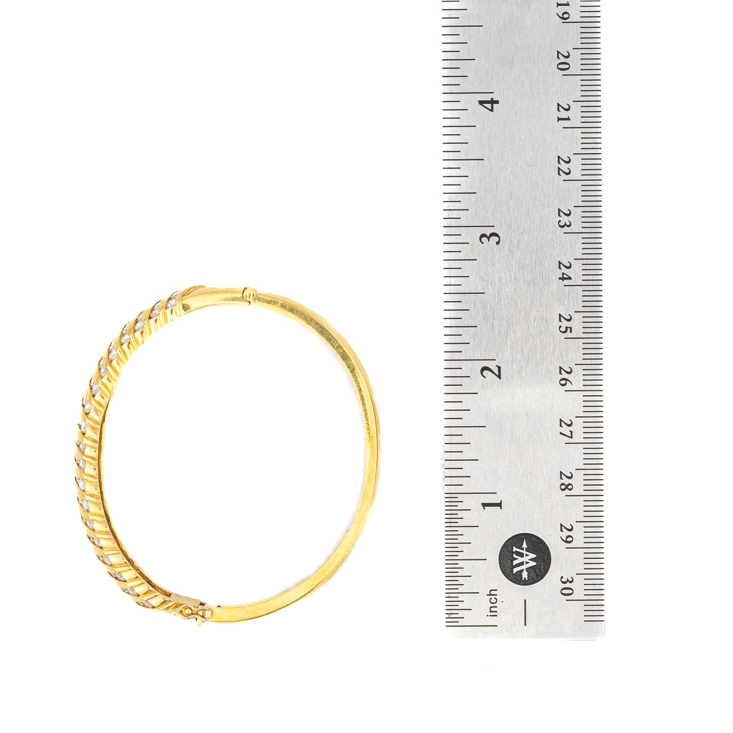Vintage Diamond Channel Gold Bangle