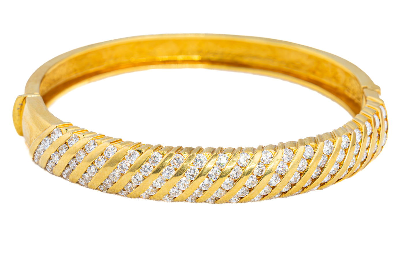 Vintage Diamond Channel Gold Bangle