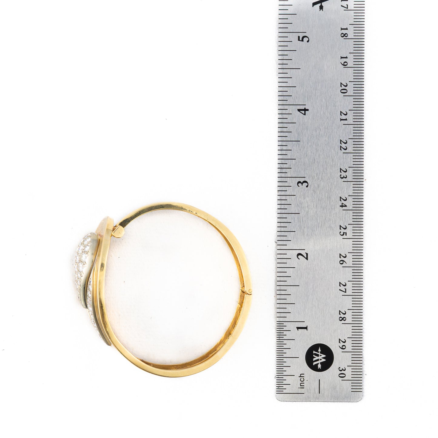 Diamond Swirl Gold Matte Bangle Bracelet