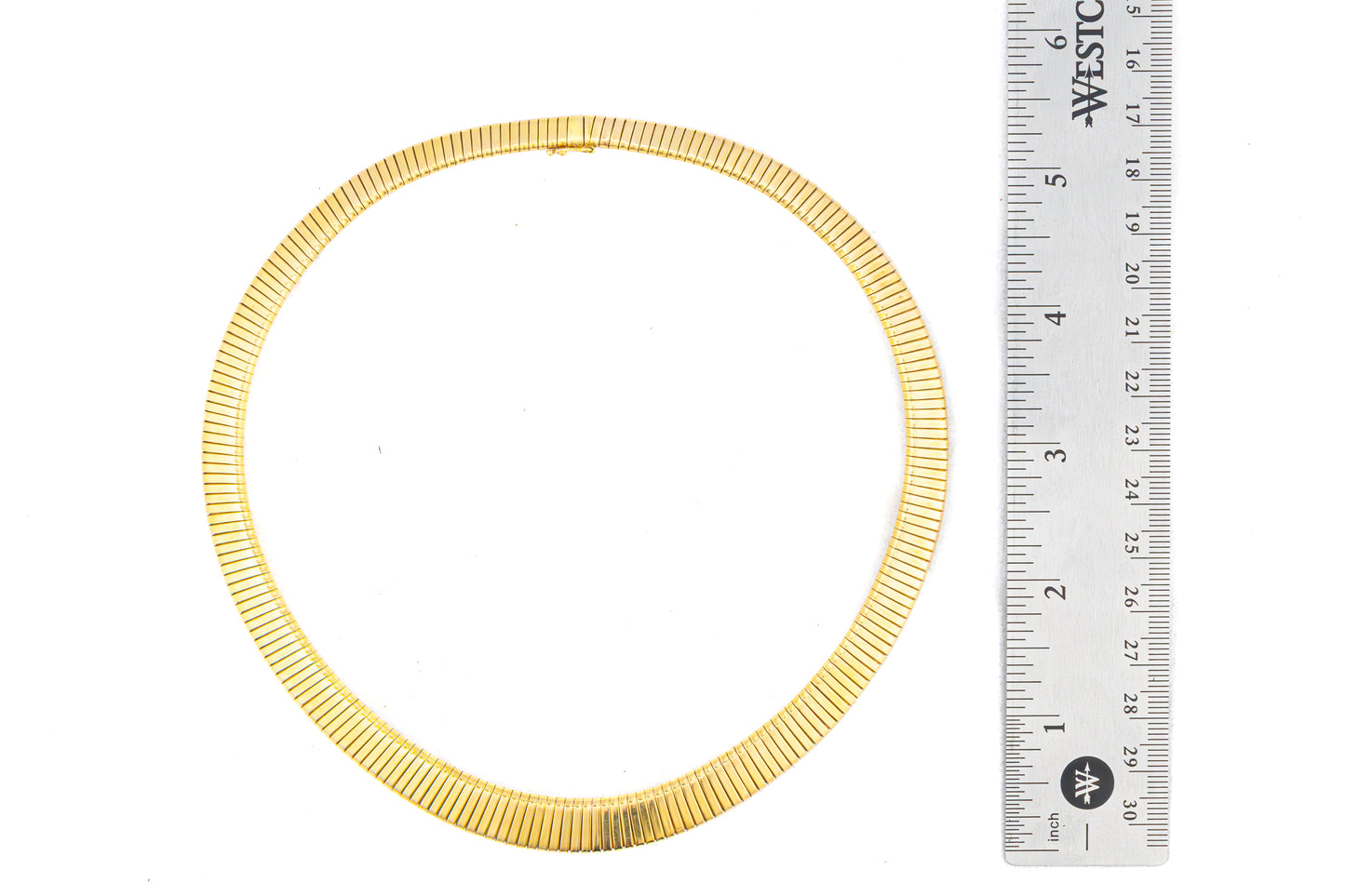 Retro Tubogas 18K Yellow Gold Collar Necklace