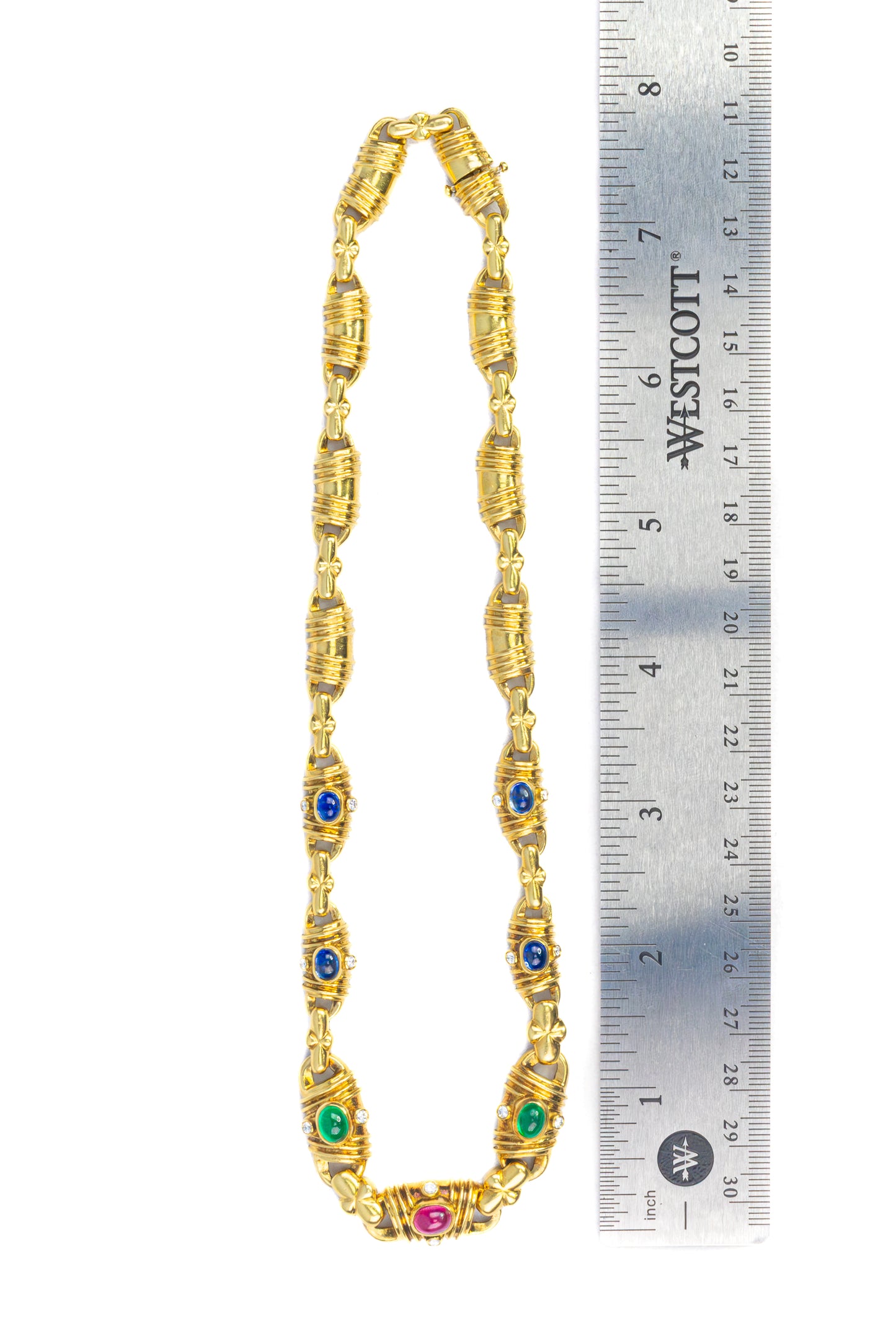 Multi Color Gem Gold Necklace