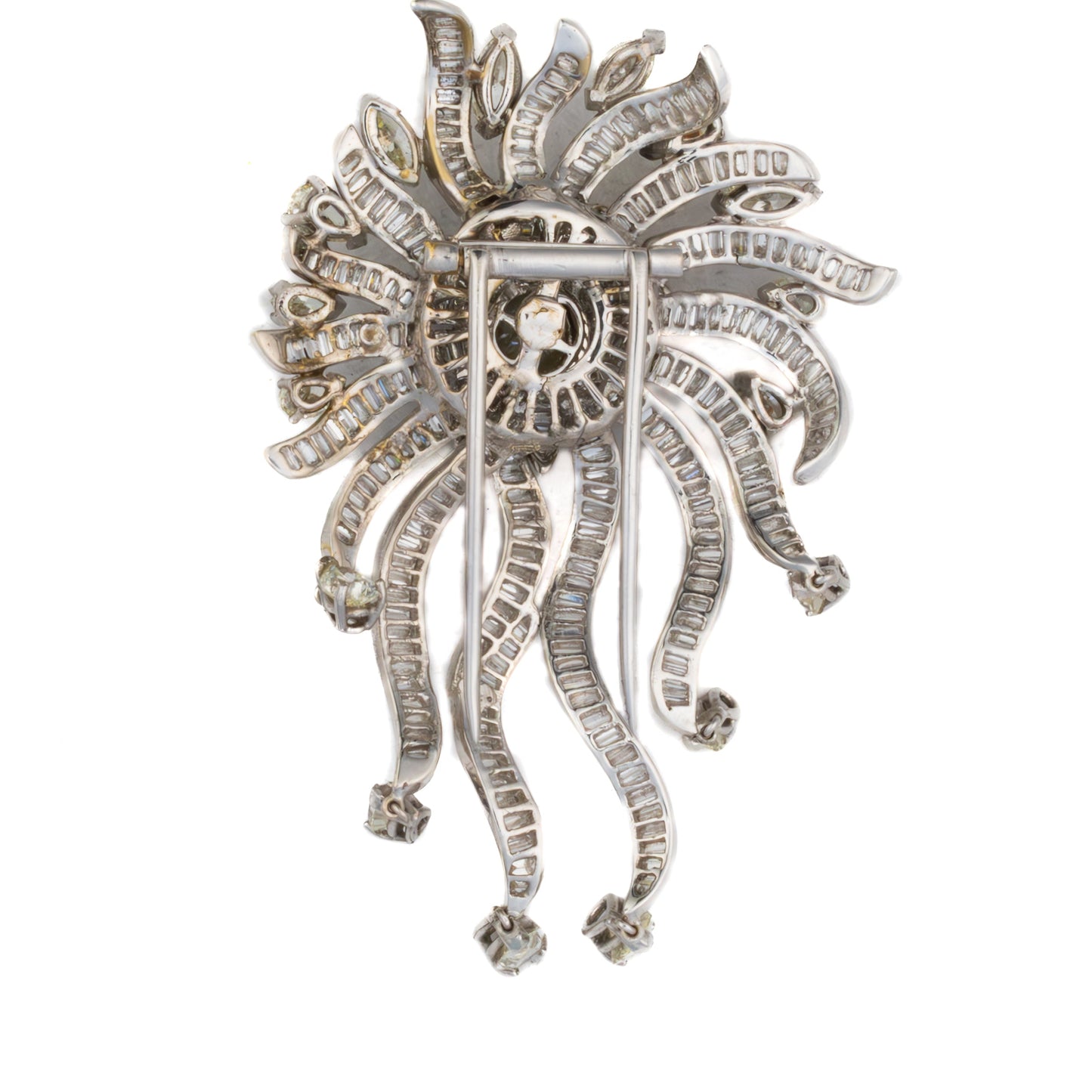 Multi Cut Diamond Dangle Brooch