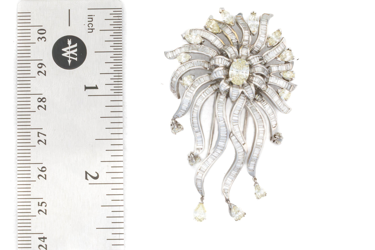 Multi Cut Diamond Dangle Brooch