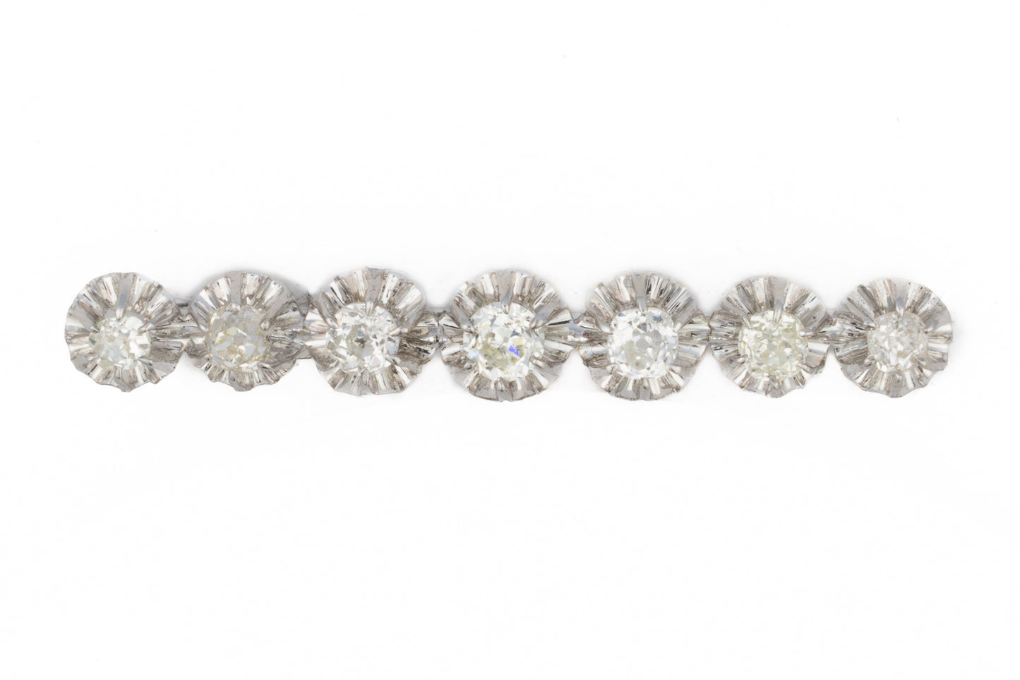 Art Deco Seven Diamond Platinum Bar Brooch