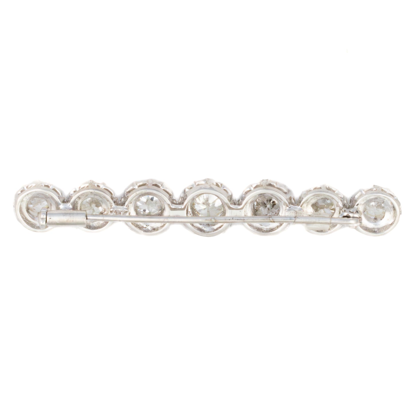 Art Deco Seven Diamond Platinum Bar Brooch
