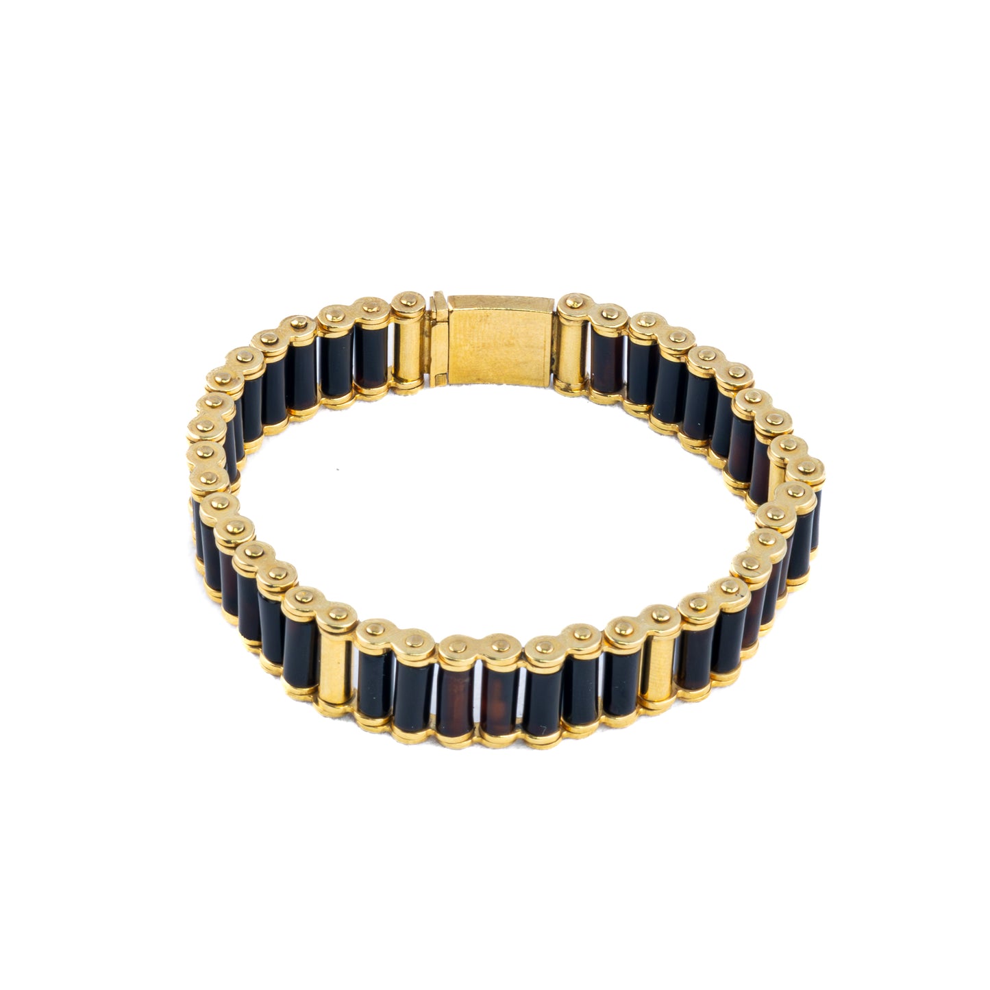 Onyx Beaded Yellow Gold Bracelet