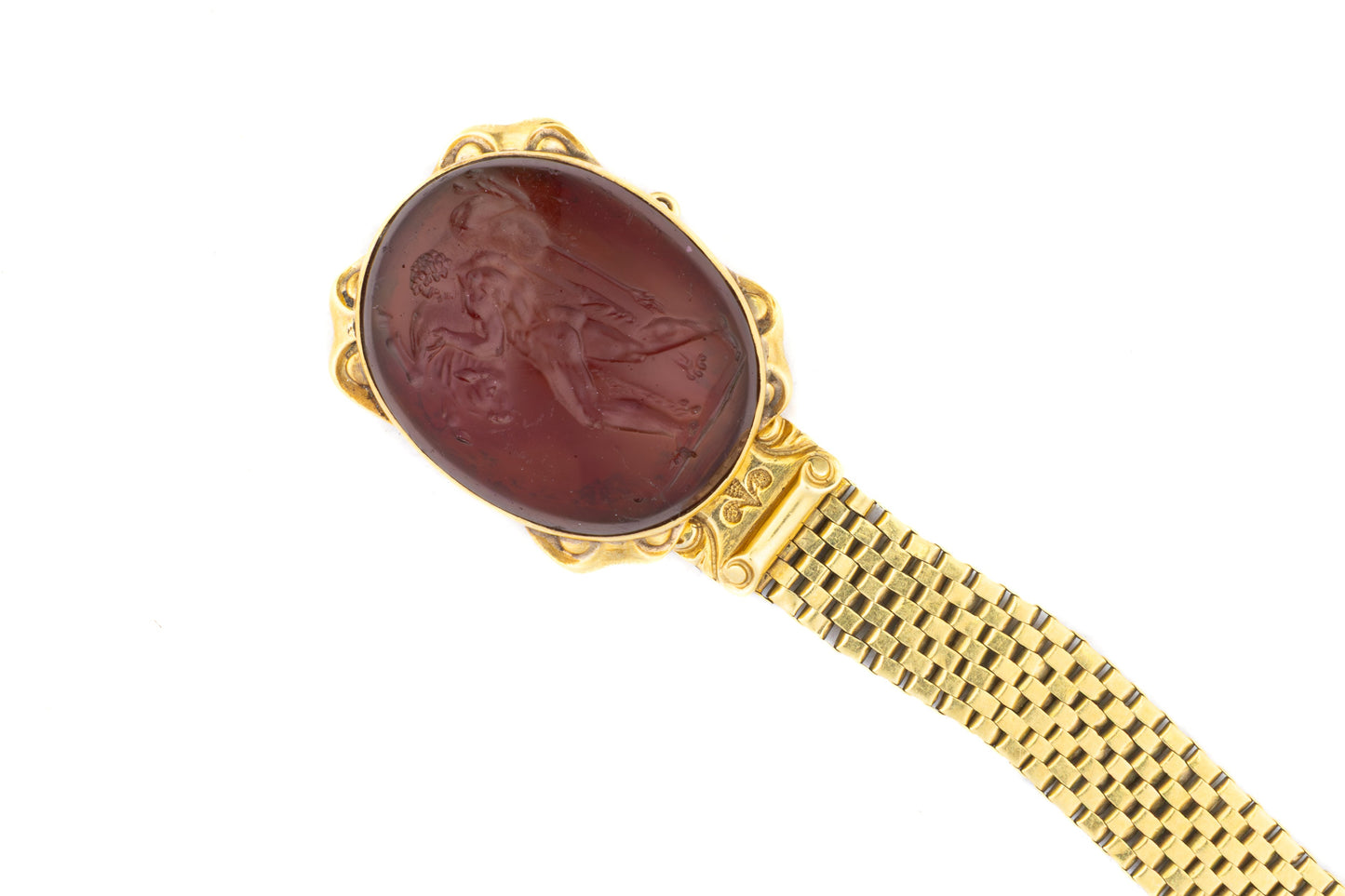 Antique Carnelian Intaglio Mesh Bracelet
