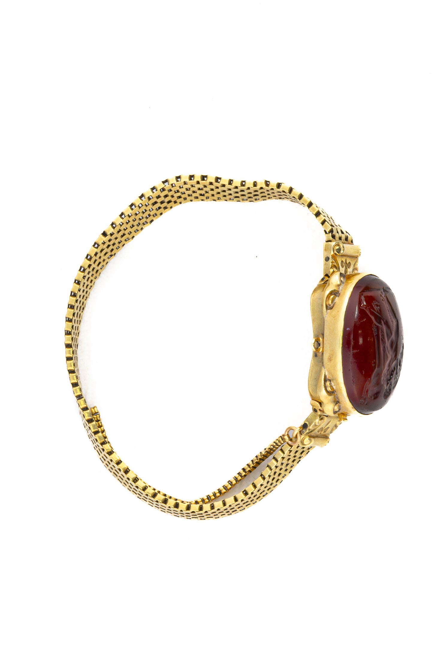 Antique Carnelian Intaglio Mesh Bracelet