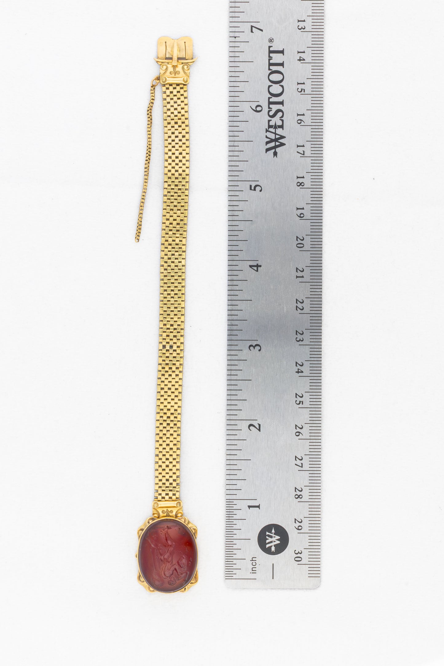 Antique Carnelian Intaglio Mesh Bracelet