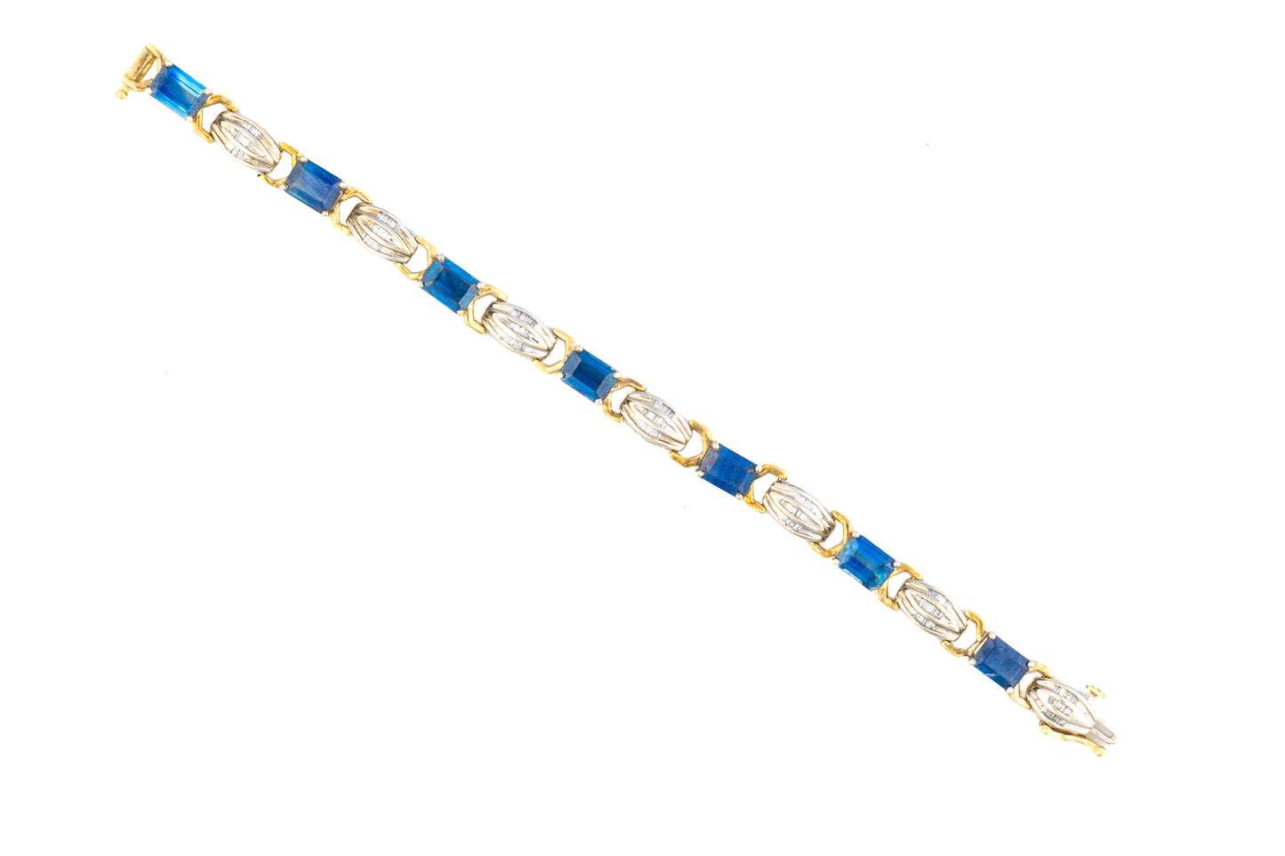 Baguette Cut Diamond & Sapphire Bracelet