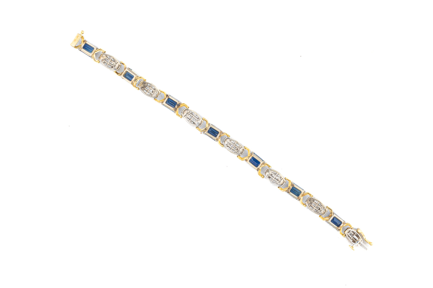 Baguette Cut Diamond & Sapphire Bracelet