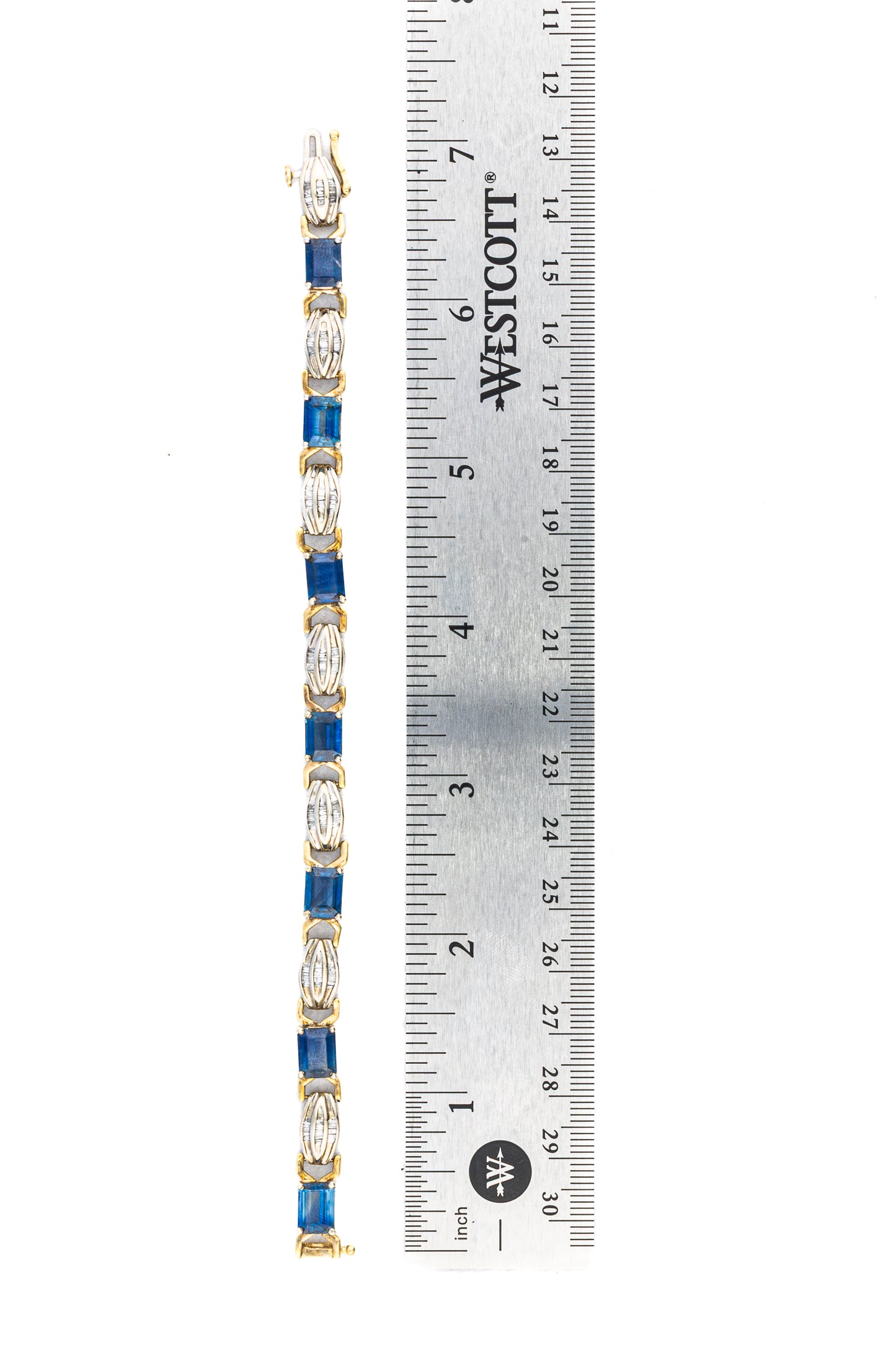 Baguette Cut Diamond & Sapphire Bracelet