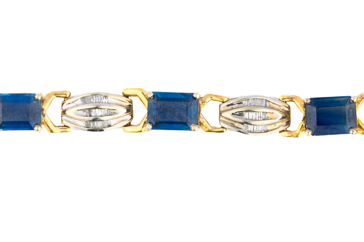 Baguette Cut Diamond & Sapphire Bracelet