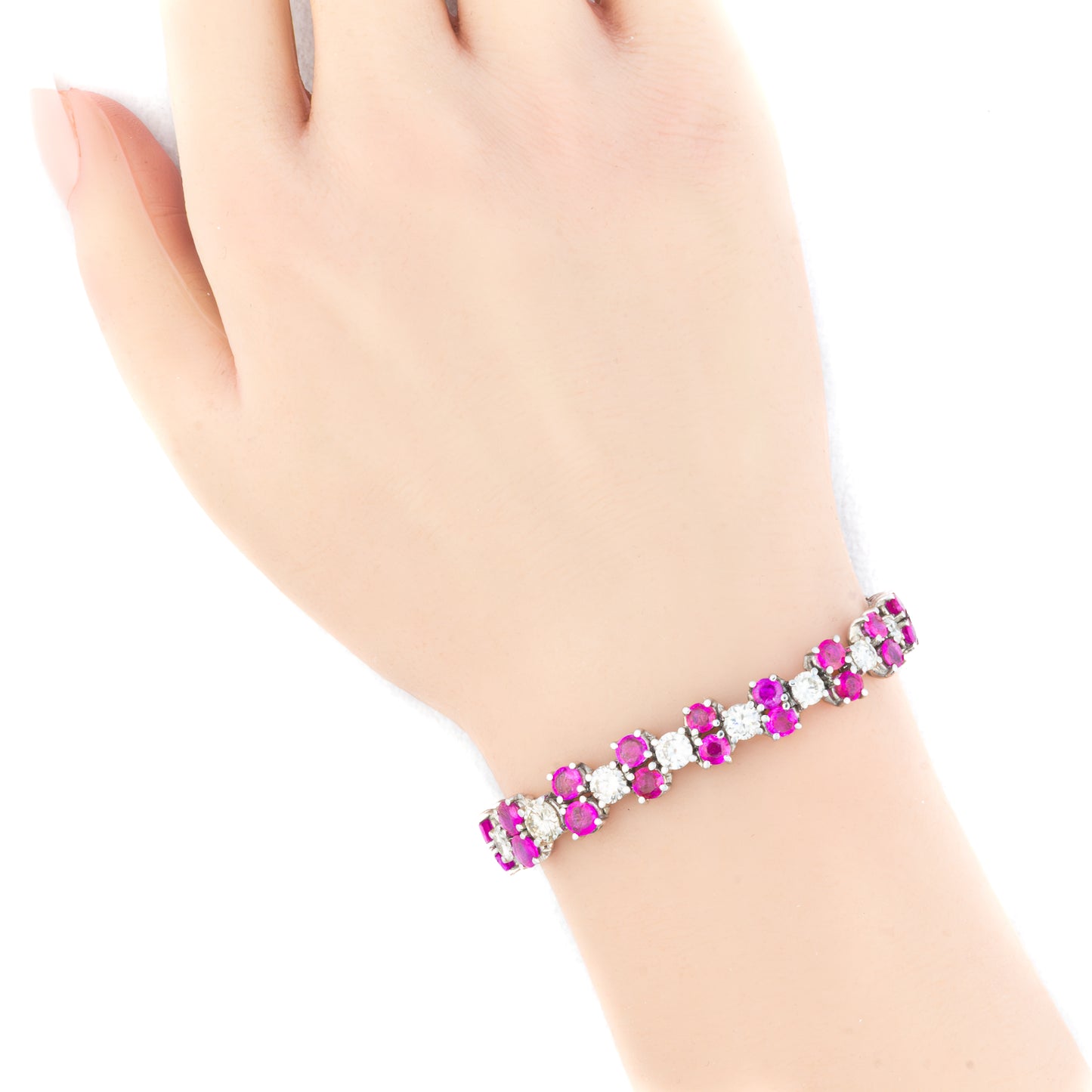 Diamond and Ruby Tennis Bracelet