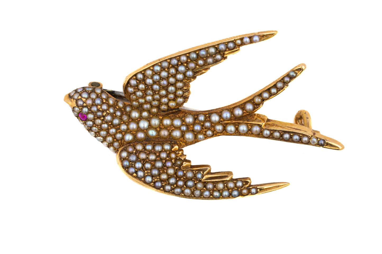 Victorian Pearl Set Brooch