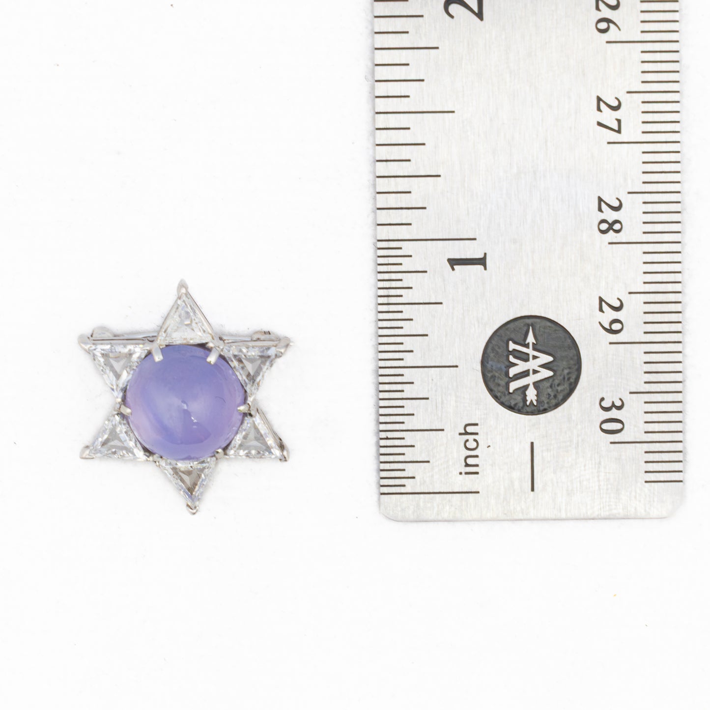 Rose Cut Diamond and Star Sapphire Star Brooch