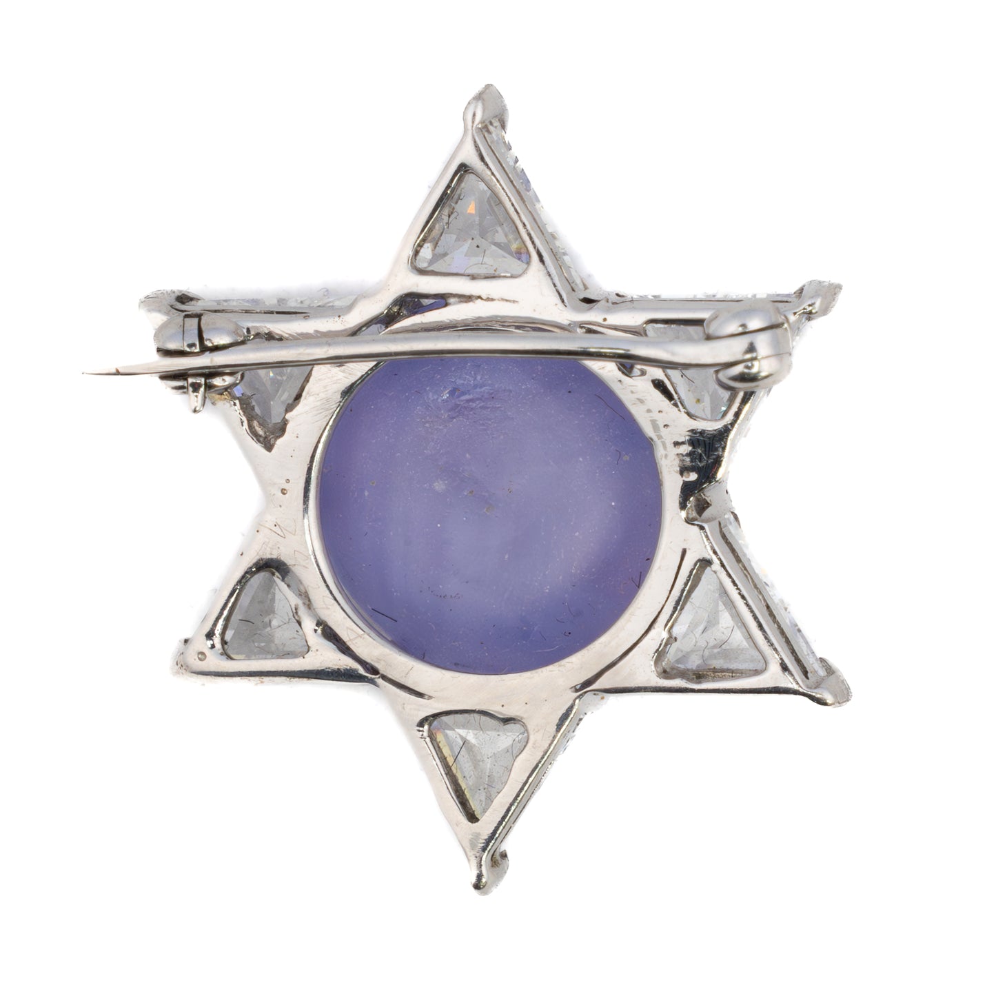 Rose Cut Diamond and Star Sapphire Star Brooch