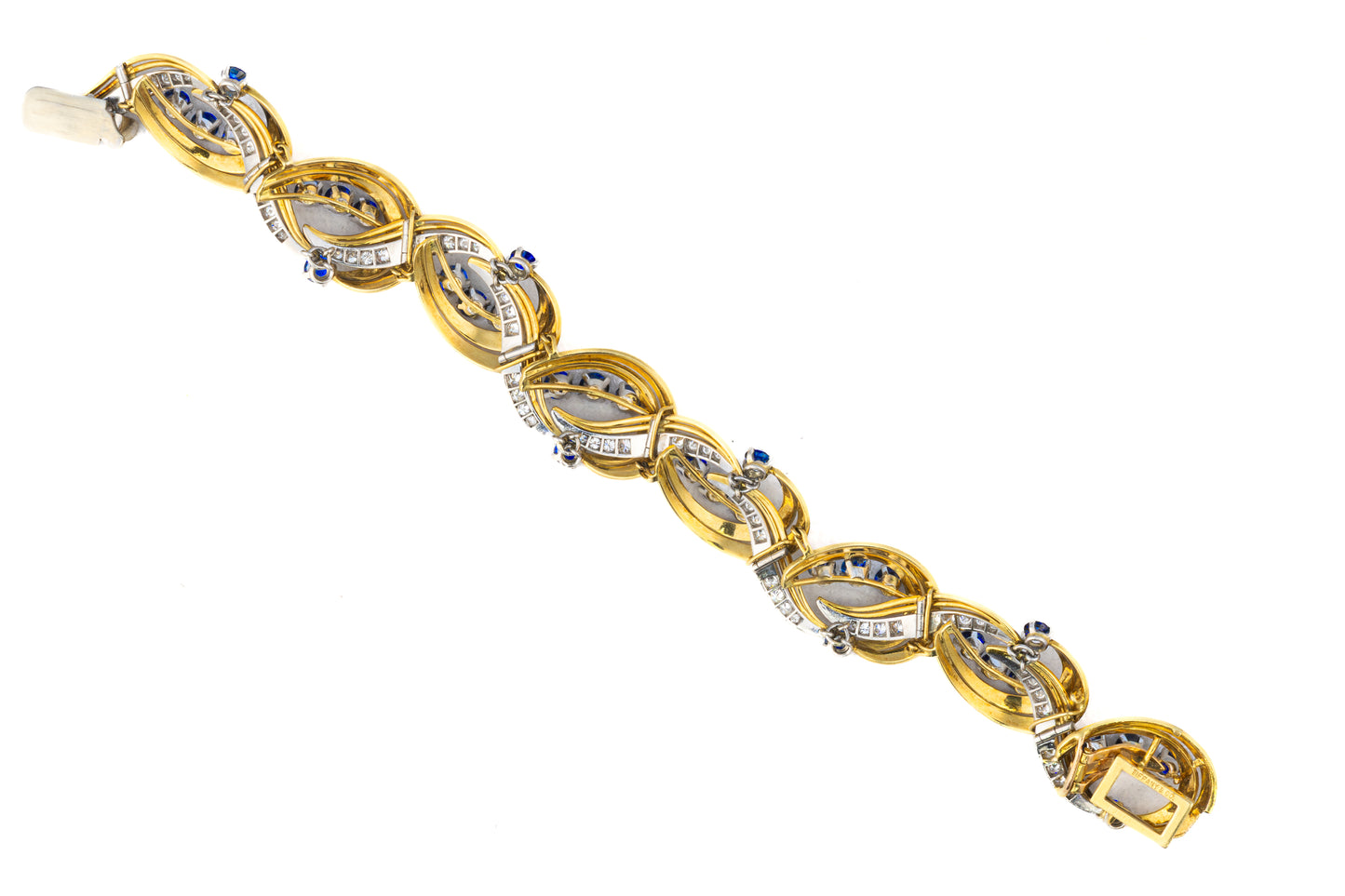 Tiffany & Co. Sapphire and Diamond Swirl Link Bracelet