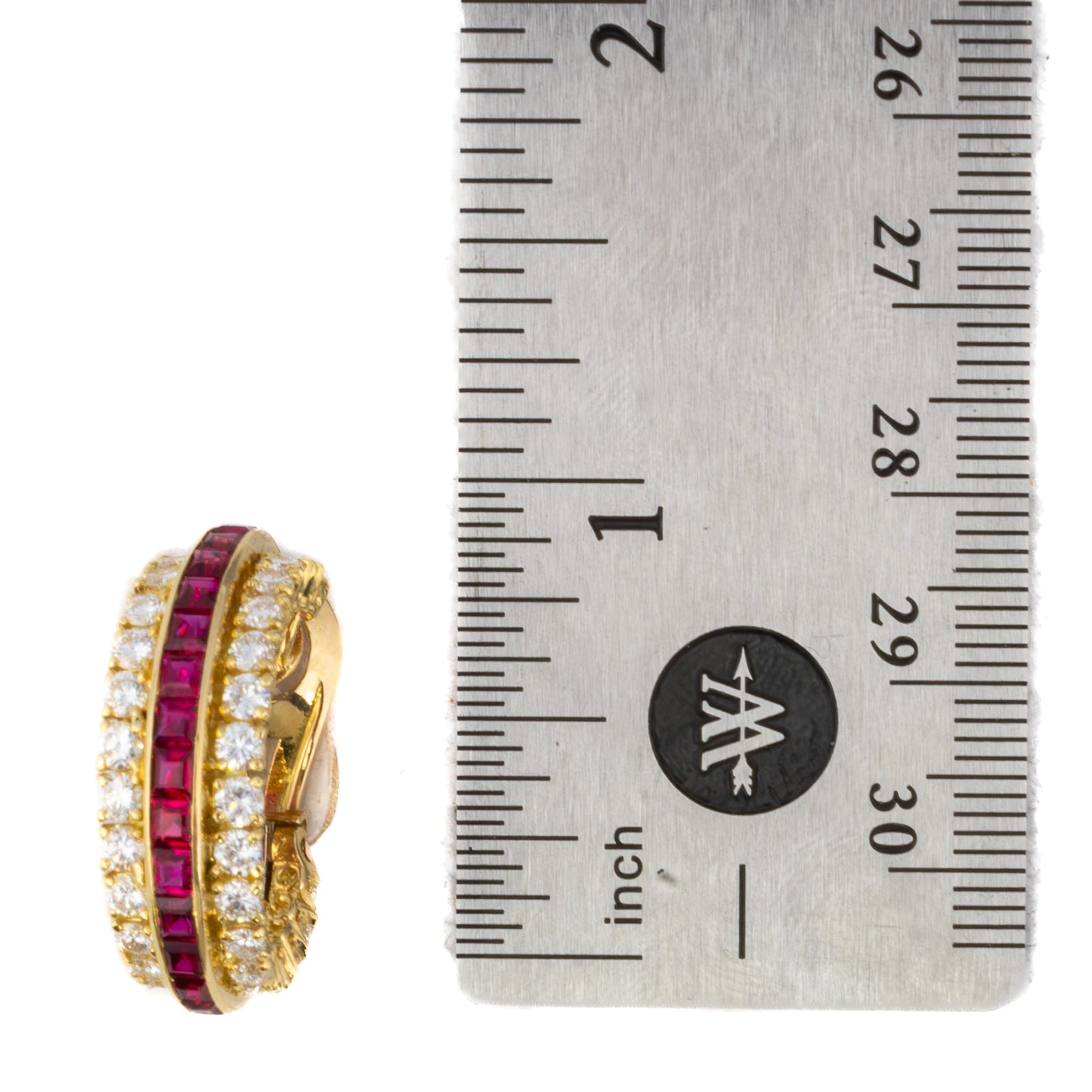 Van Cleef & Arpels Ruby and Diamond Gazelle Hoop Earrings