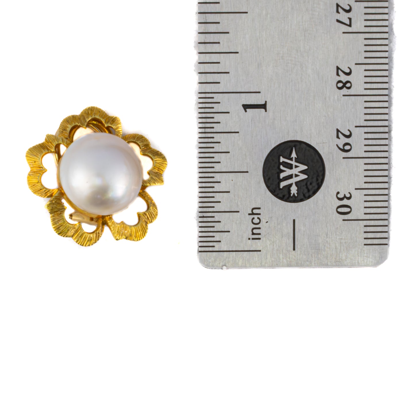 Pearl and Textured Floral Earrings