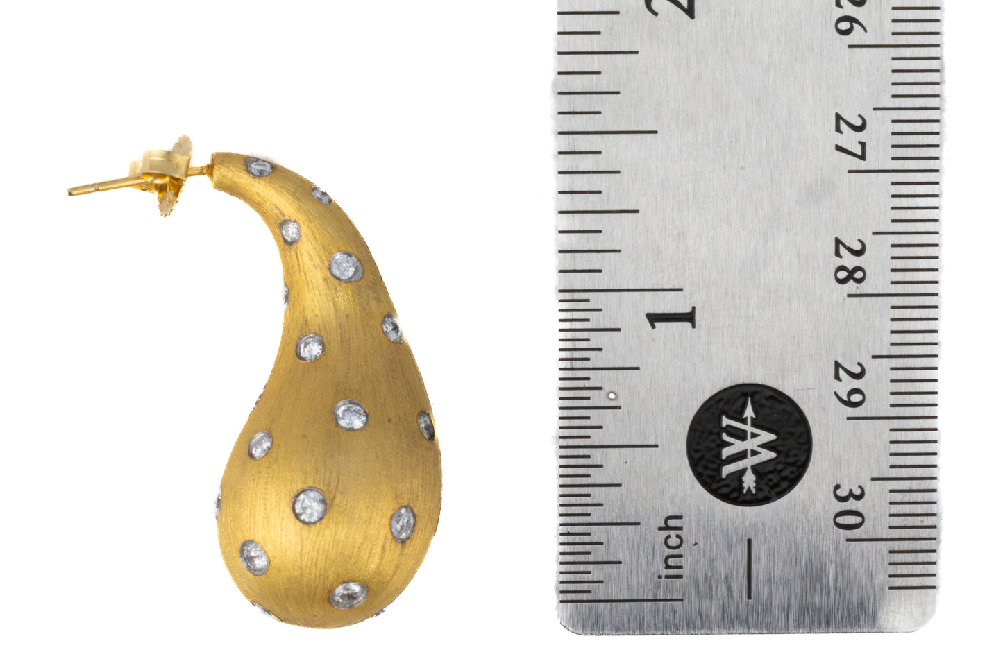 Diamond-Set Teardrop Earrings