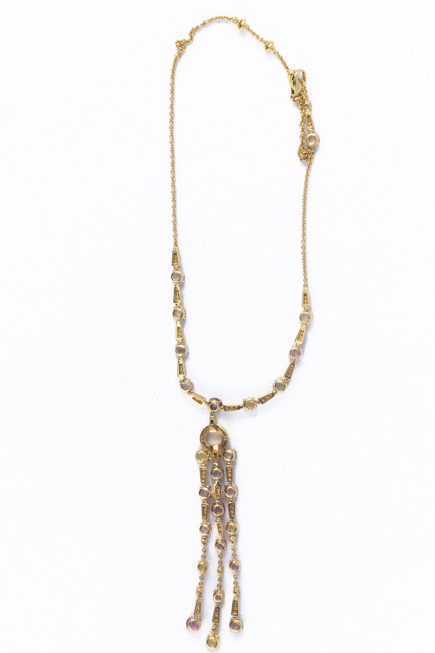Bulgari Multicolored Sapphire and Diamond Fringe Necklace