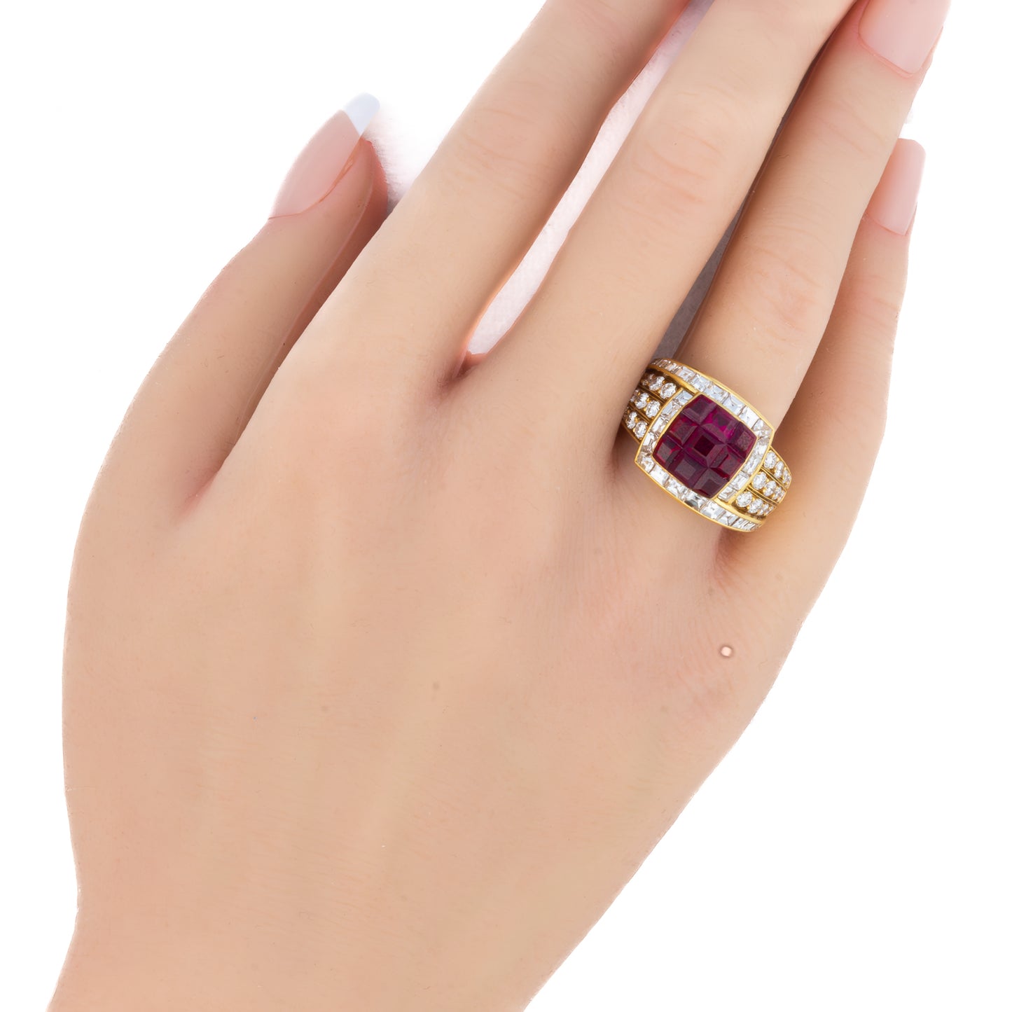 Van Cleef & Arpels Invisible-Set Ruby and Diamond Ring