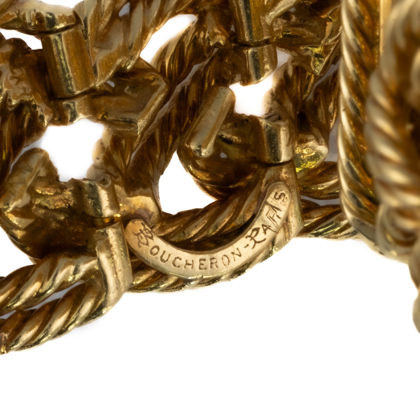 Boucheron Multigem and Diamond Braided Gold Bracelet