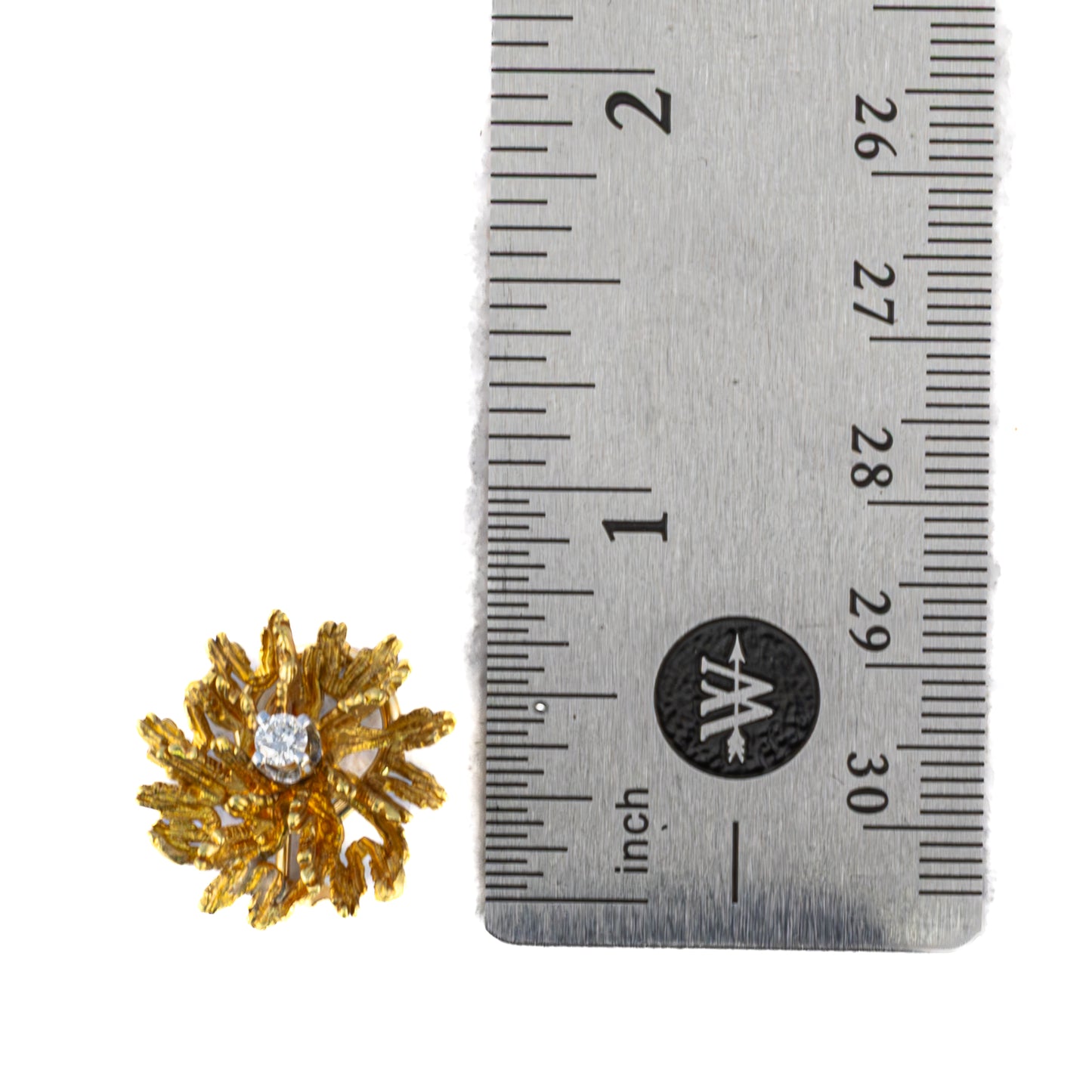 Textured Flower Diamond Stud Earrings