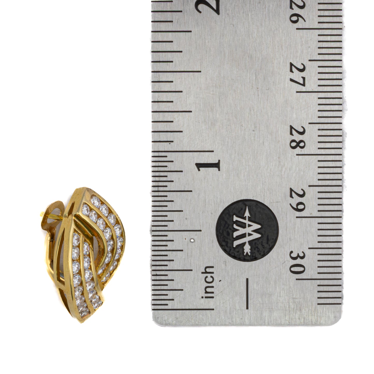 Diamond Swirl Gold Earrings
