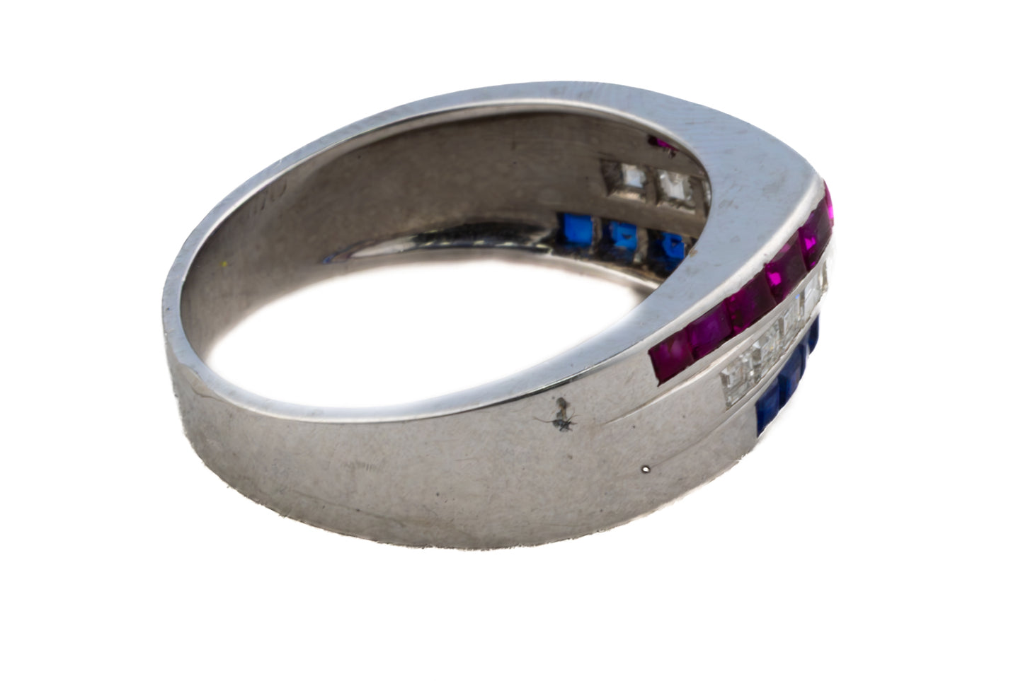Cartier "Americana" Ruby, Sapphire & Diamond Ring