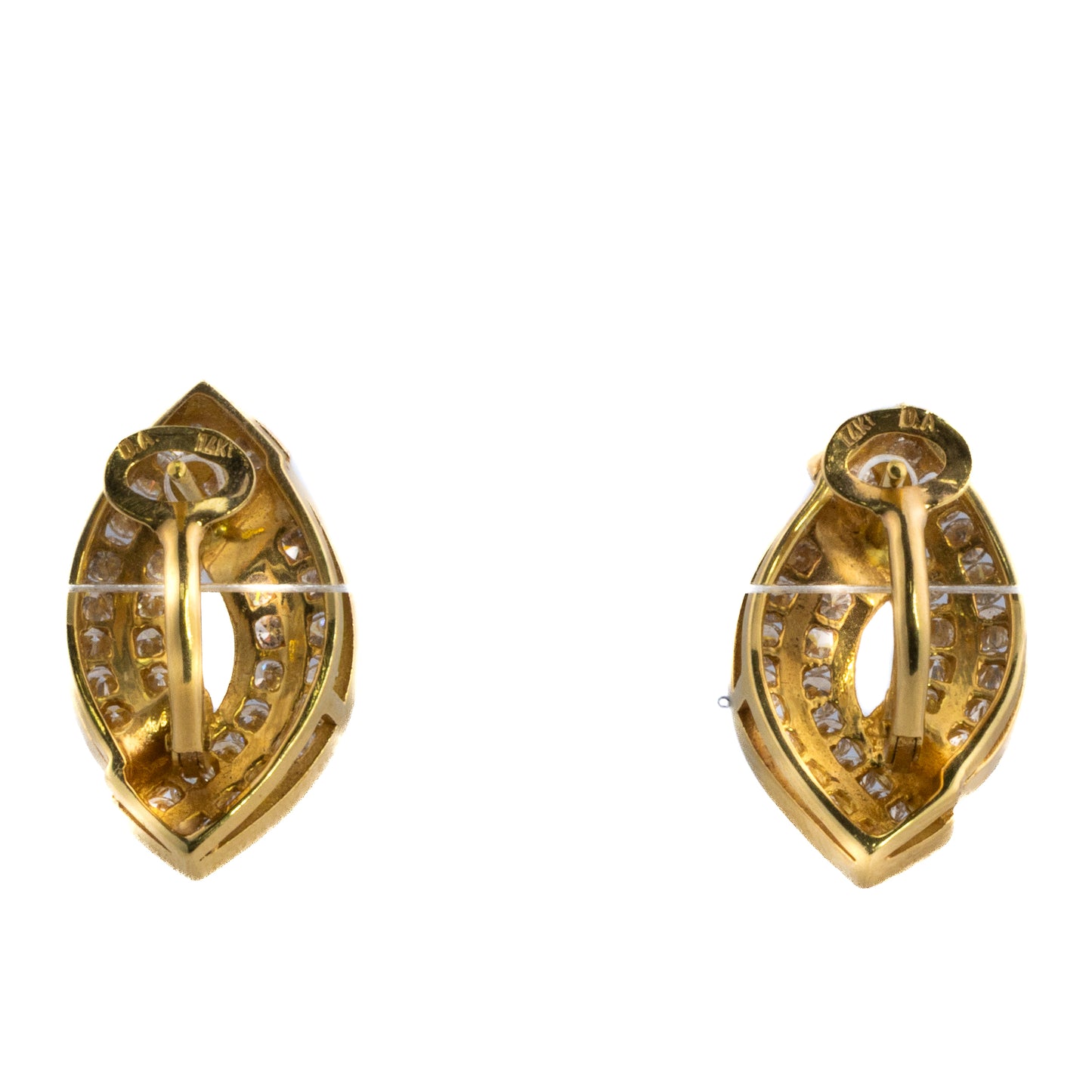 Diamond Swirl Gold Earrings