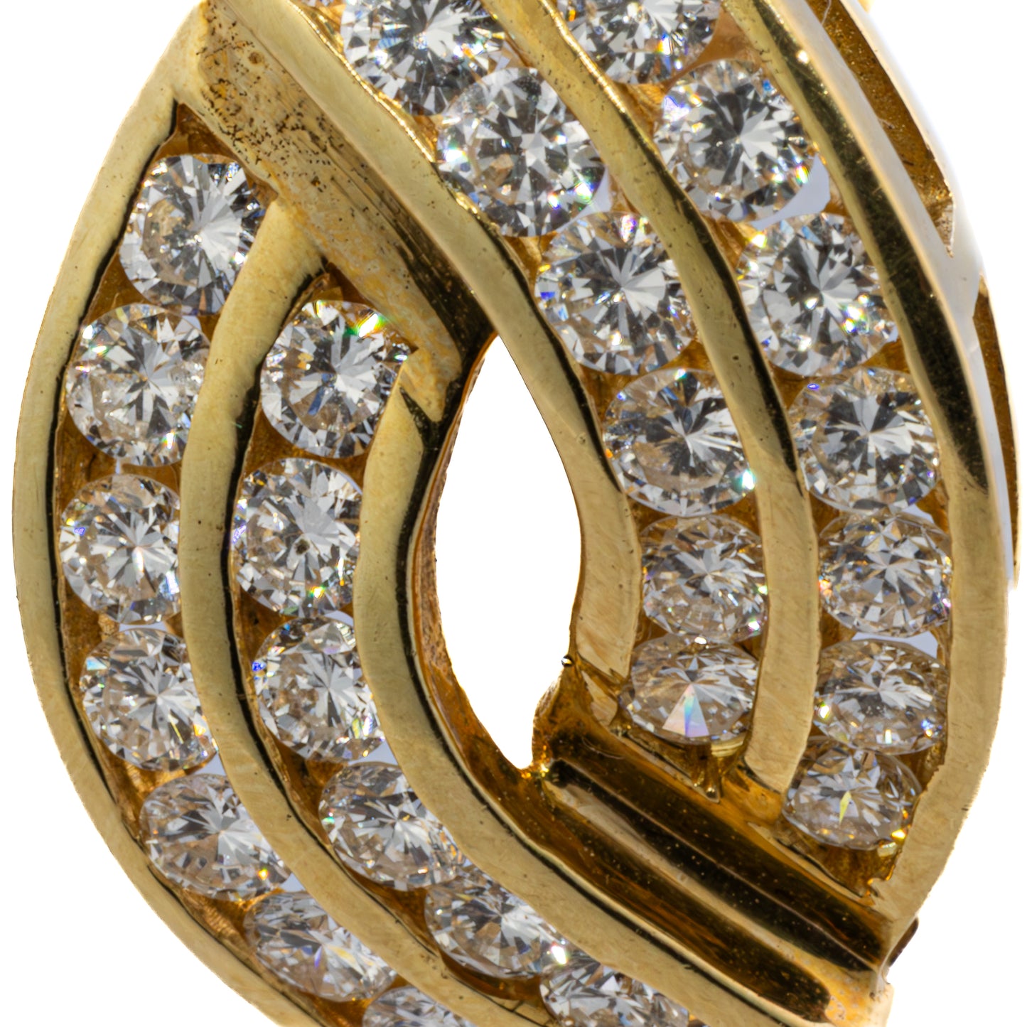 Diamond Swirl Gold Earrings